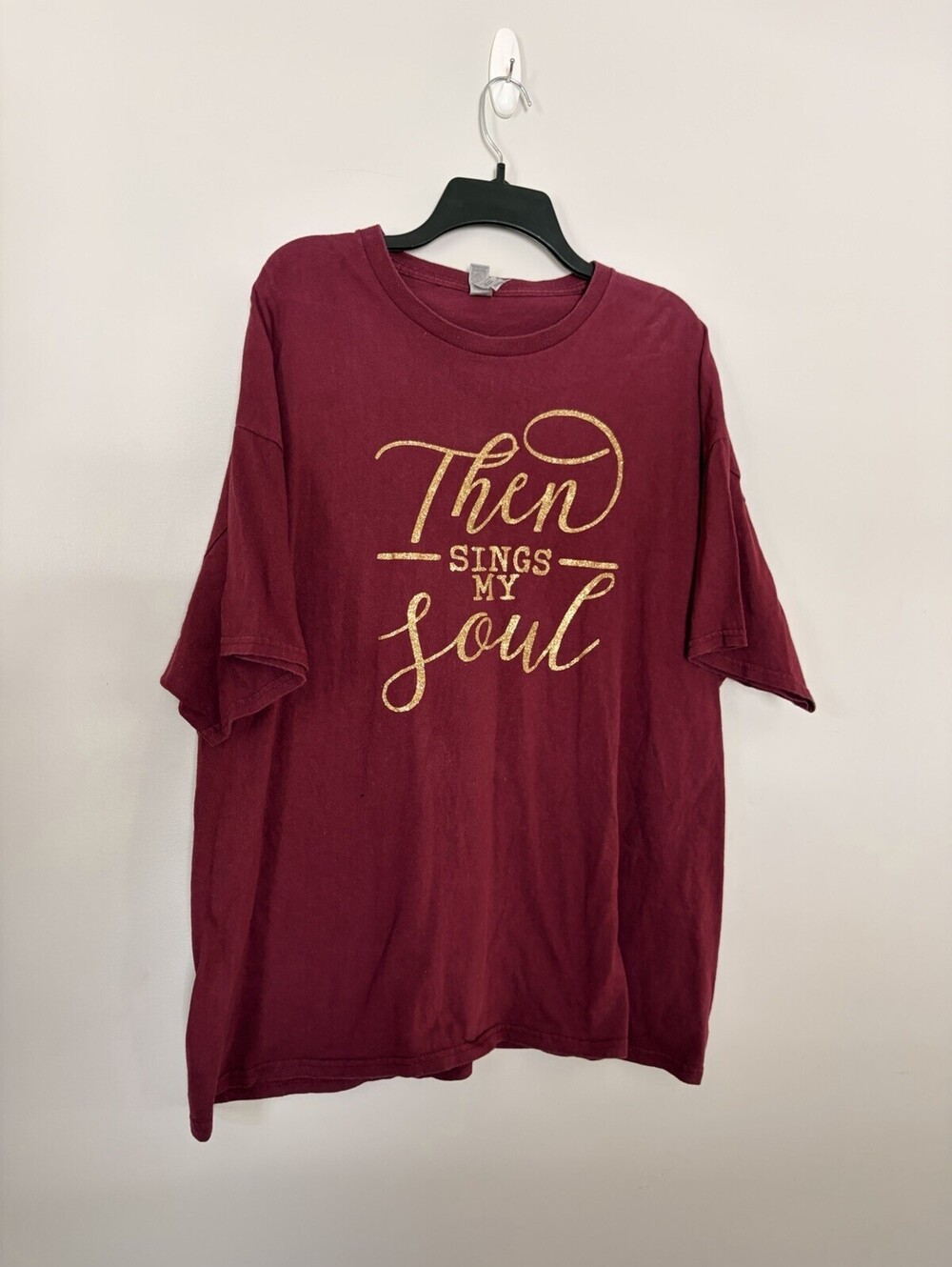 Christian Then Sings My Soul 2XL Heavy Cotton Burgundy and Gold TShirt Gildan